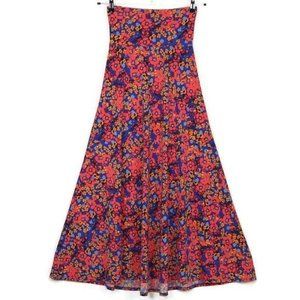 LuLaRoe Maxi Long‎ Skirt Dress Pink Blue Yellow Floral Pull On USA XXS